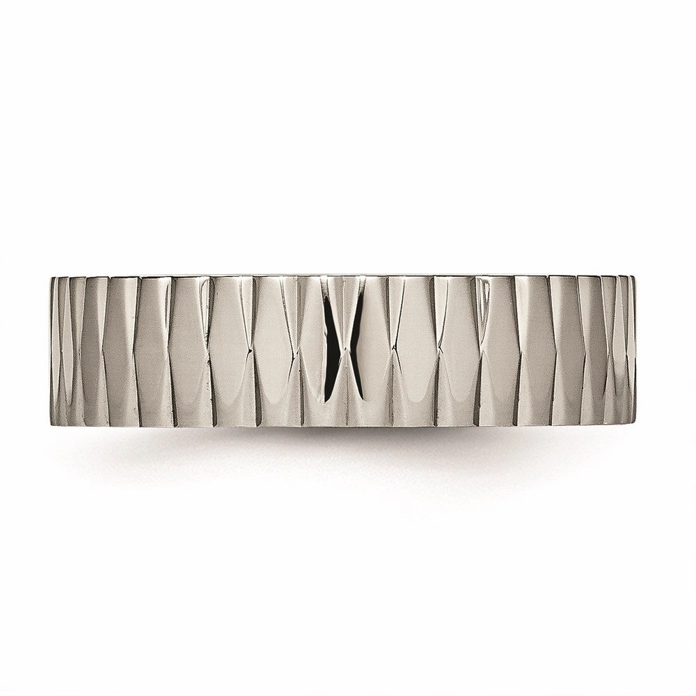 Titanium Polished Textured Ring | TB460