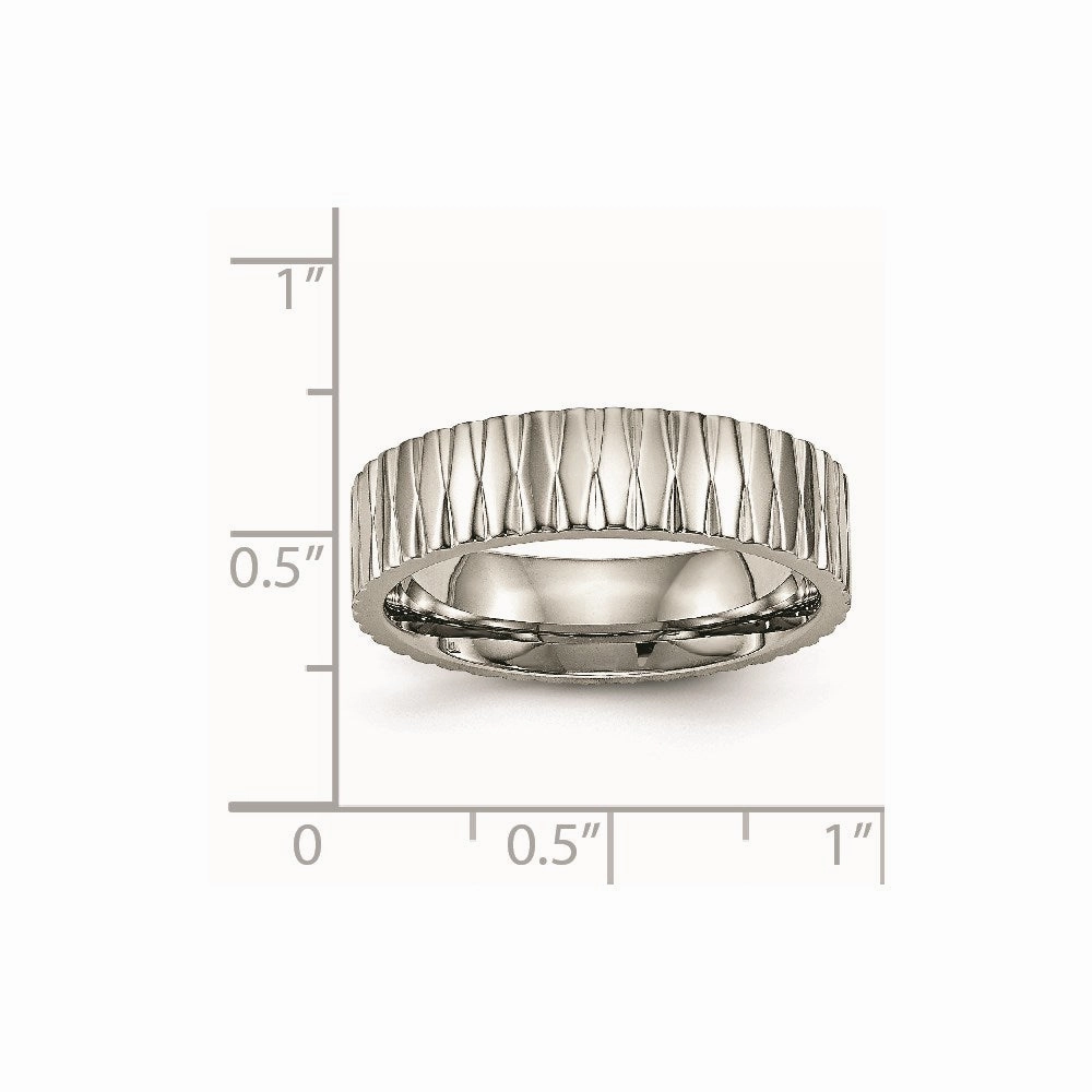 Titanium Polished Textured Ring | TB460