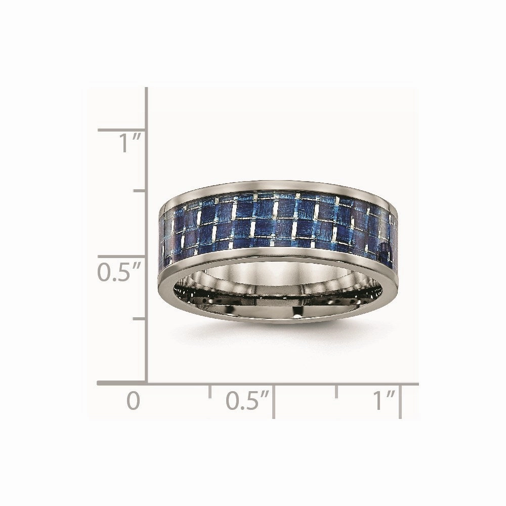Titanium Polished w/ Blue Carbon Fiber Inlay Band | TB478