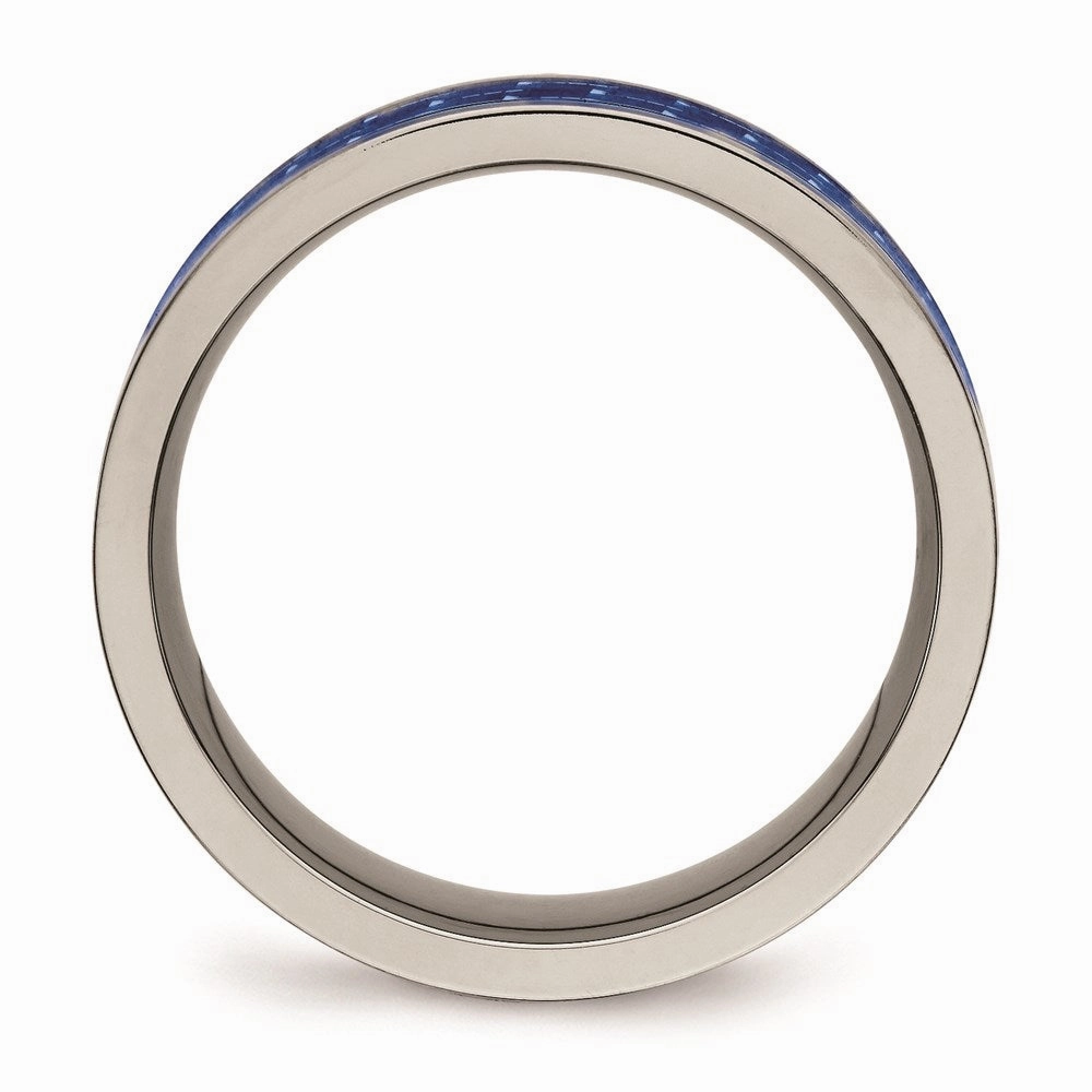 Titanium Polished w/ Blue Carbon Fiber Inlay Band | TB478