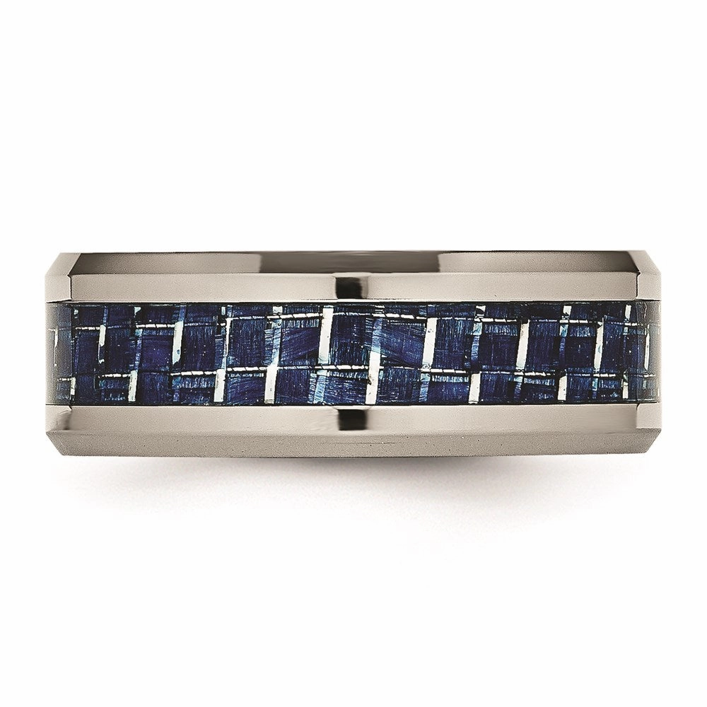 Titanium Polished w/ Blue Carbon Fiber Inlay Band | TB479
