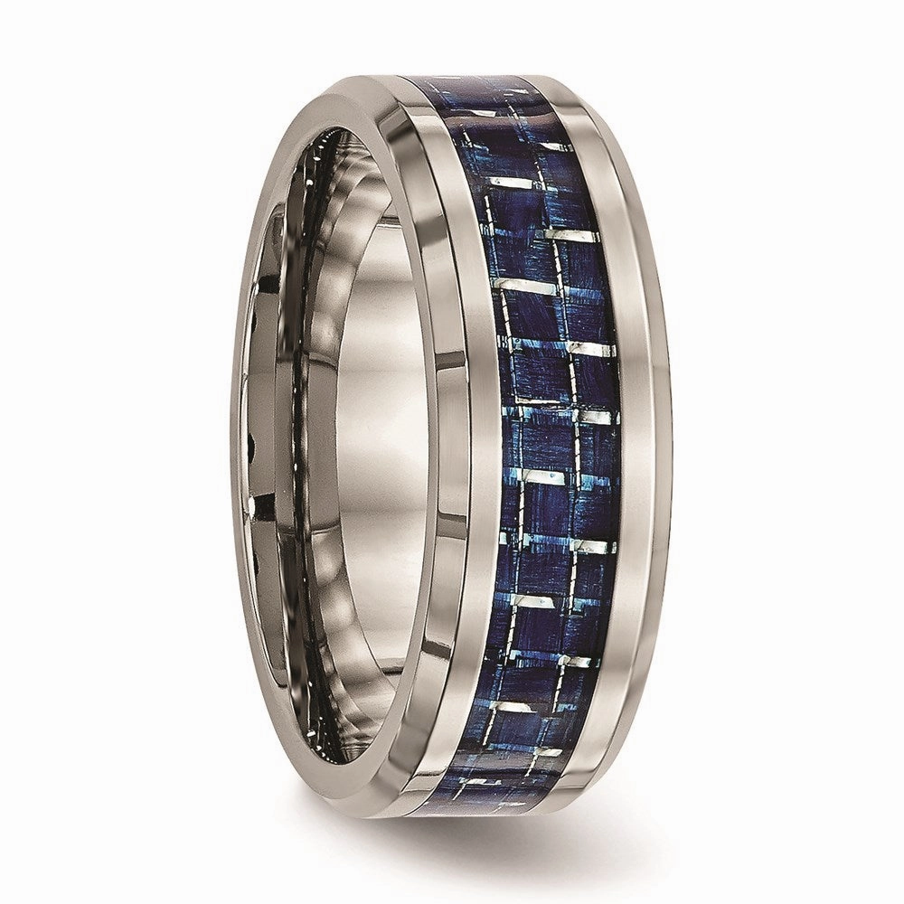 Titanium Polished w/ Blue Carbon Fiber Inlay Band | TB479