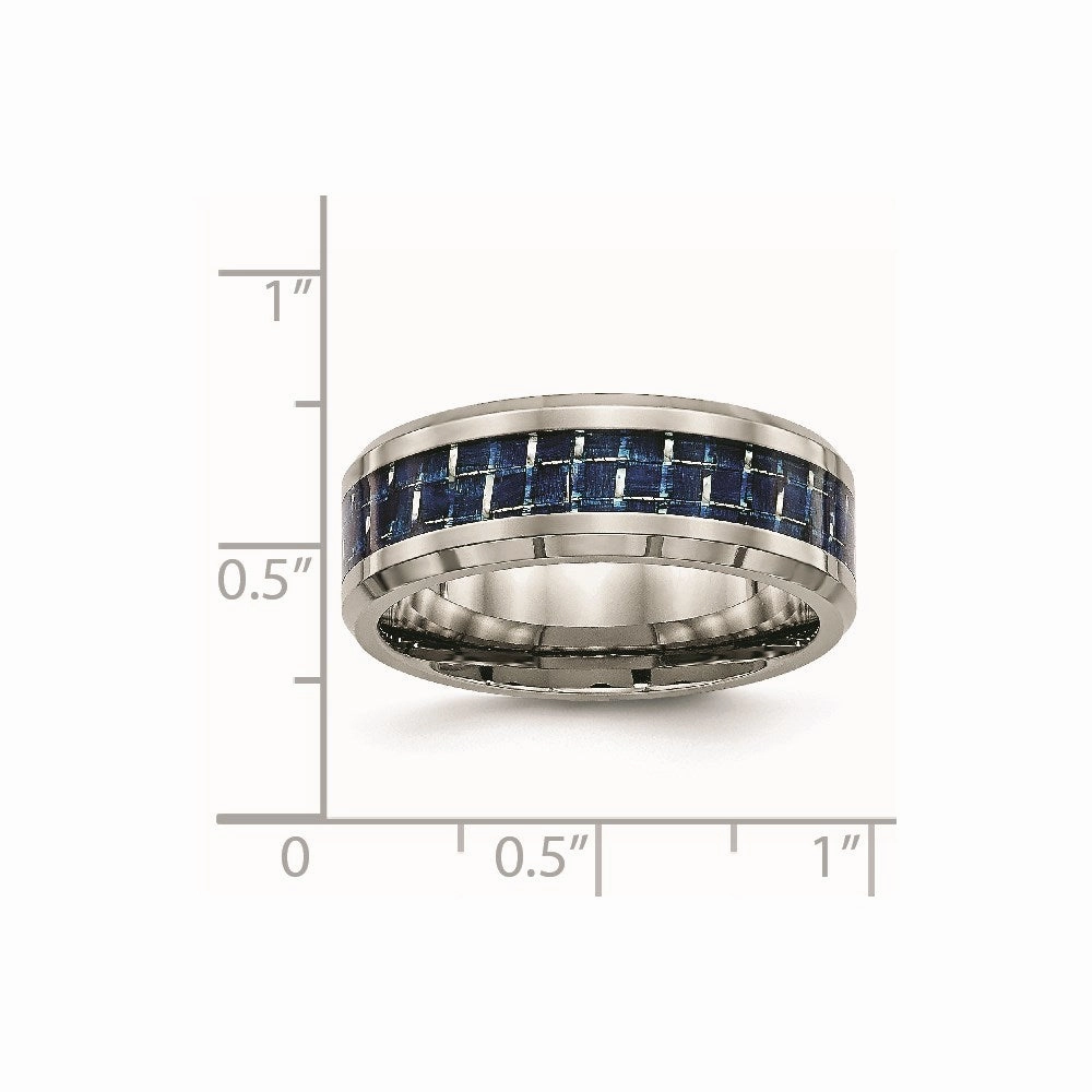 Titanium Polished w/ Blue Carbon Fiber Inlay Band | TB479