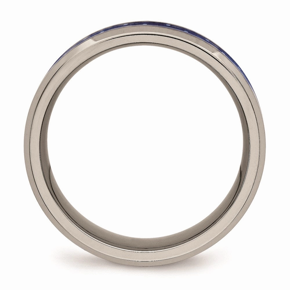 Titanium Polished w/ Blue Carbon Fiber Inlay Band | TB479