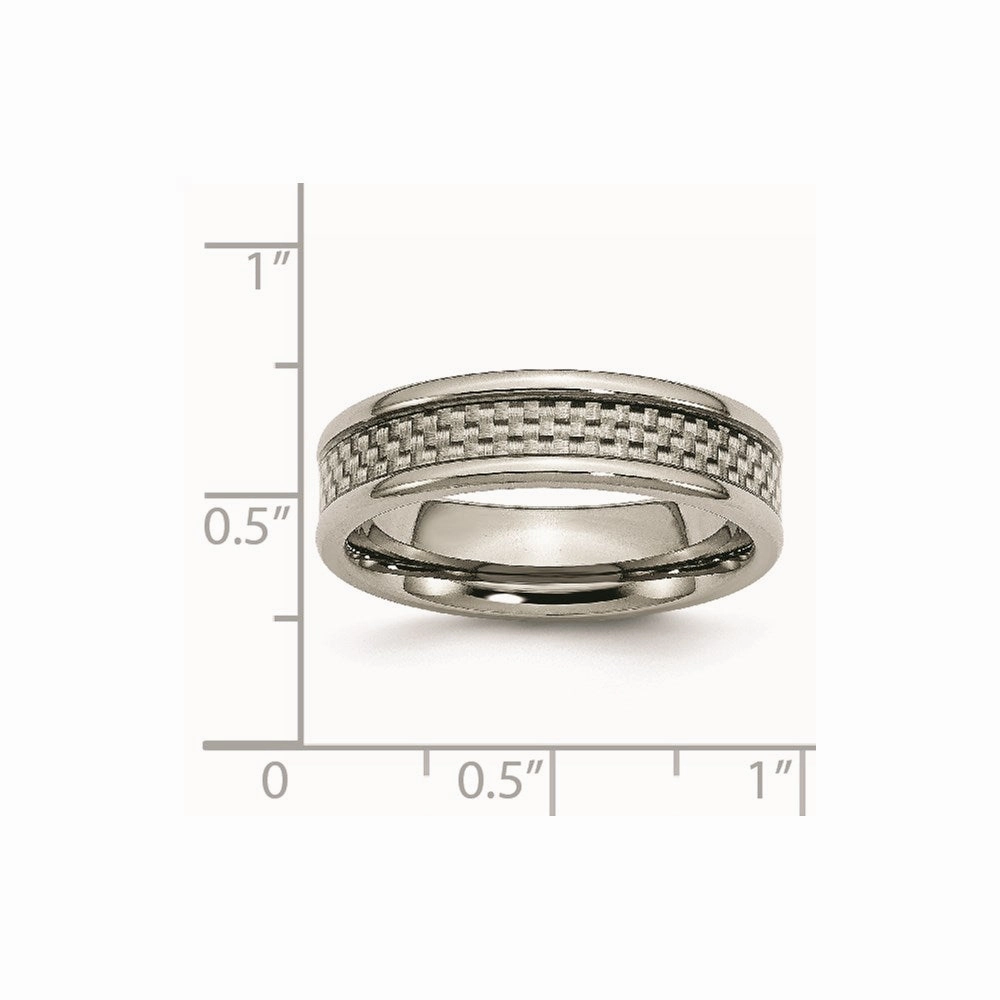 Titanium Polished w/Carbon Fiber Inlay 6mm Band | TB424