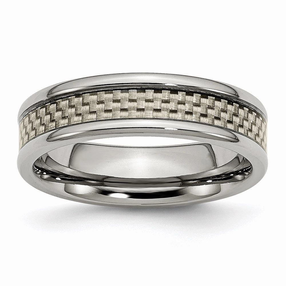 Titanium Polished w/Carbon Fiber Inlay 6mm Band | TB424