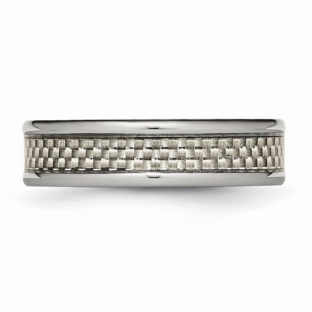 Titanium Polished w/Carbon Fiber Inlay 6mm Band | TB424