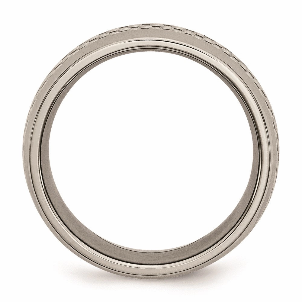 Titanium Polished w/Grey Carbon Fiber Inlay 8mm Band | TB389
