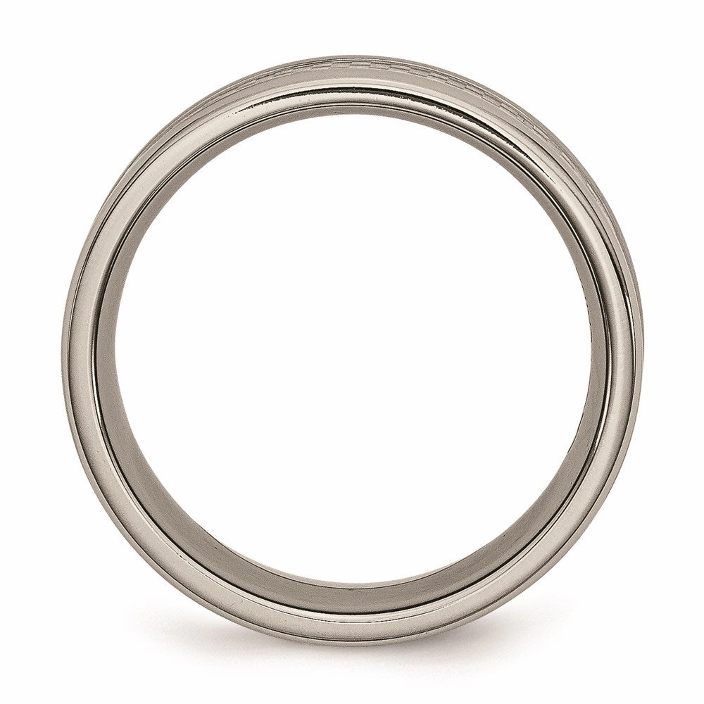 Titanium Polished w/Grey Carbon Fiber Inlay 8mm Band | TB390