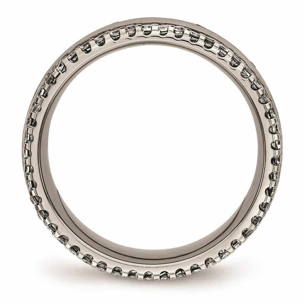 Titanium Polished with CZ Ring | TB476