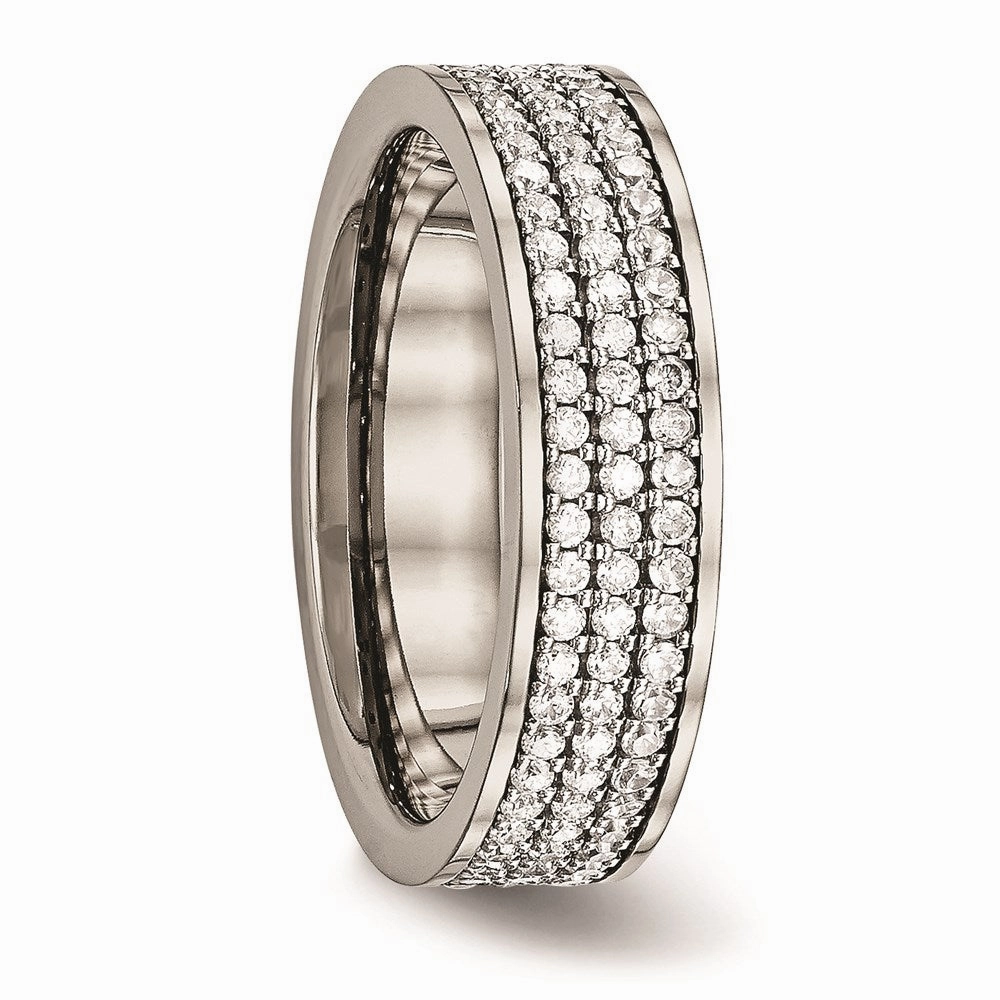 Titanium Polished with CZ Ring | TB477