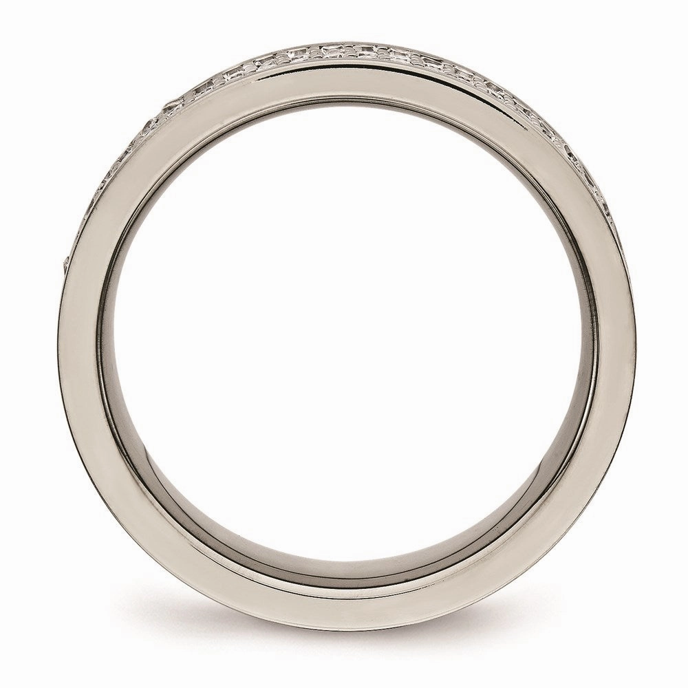 Titanium Polished with CZ Ring | TB477