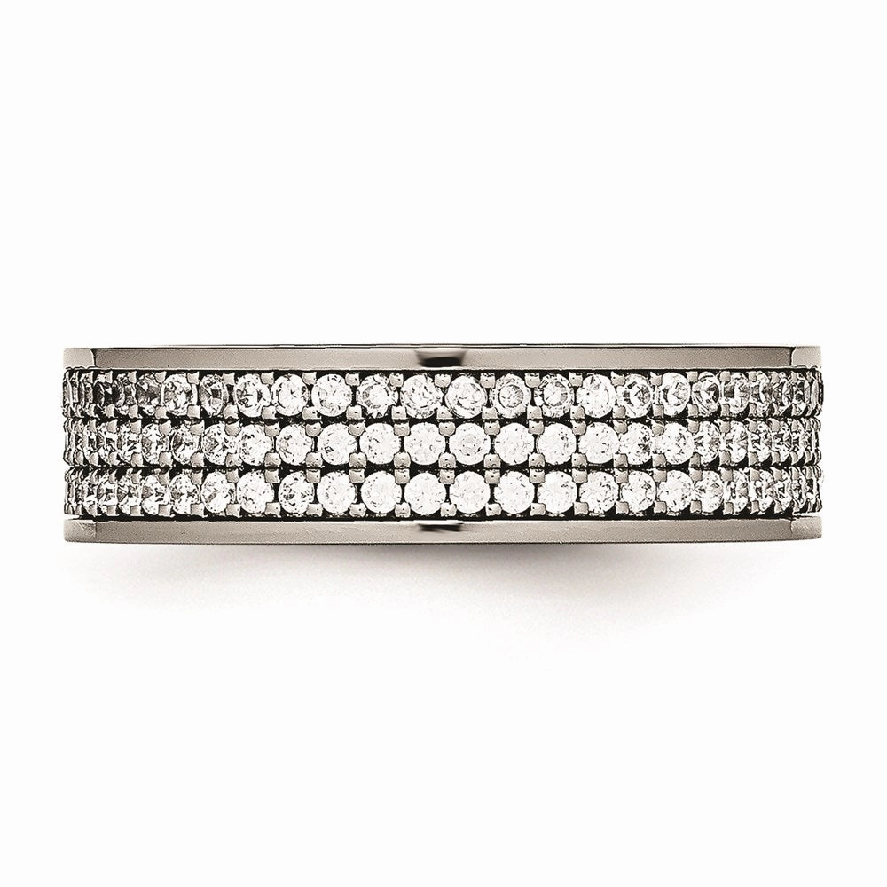 Titanium Polished with CZ Ring | TB477