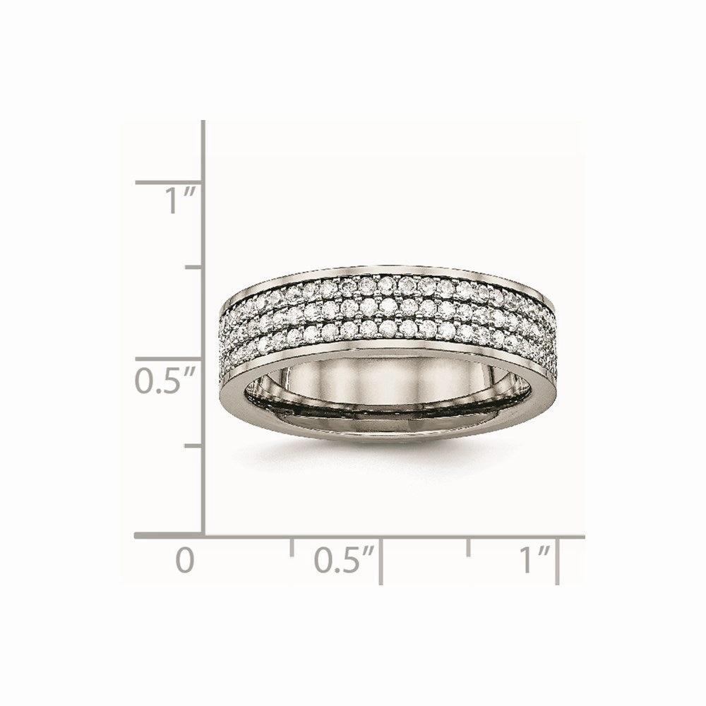 Titanium Polished with CZ Ring | TB477