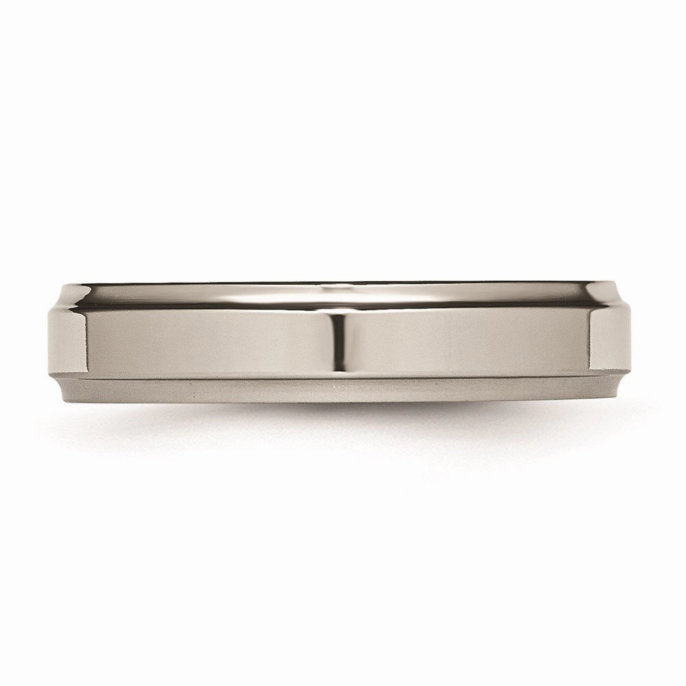 Titanium Ridged Edge 5mm Polished Band | TB5