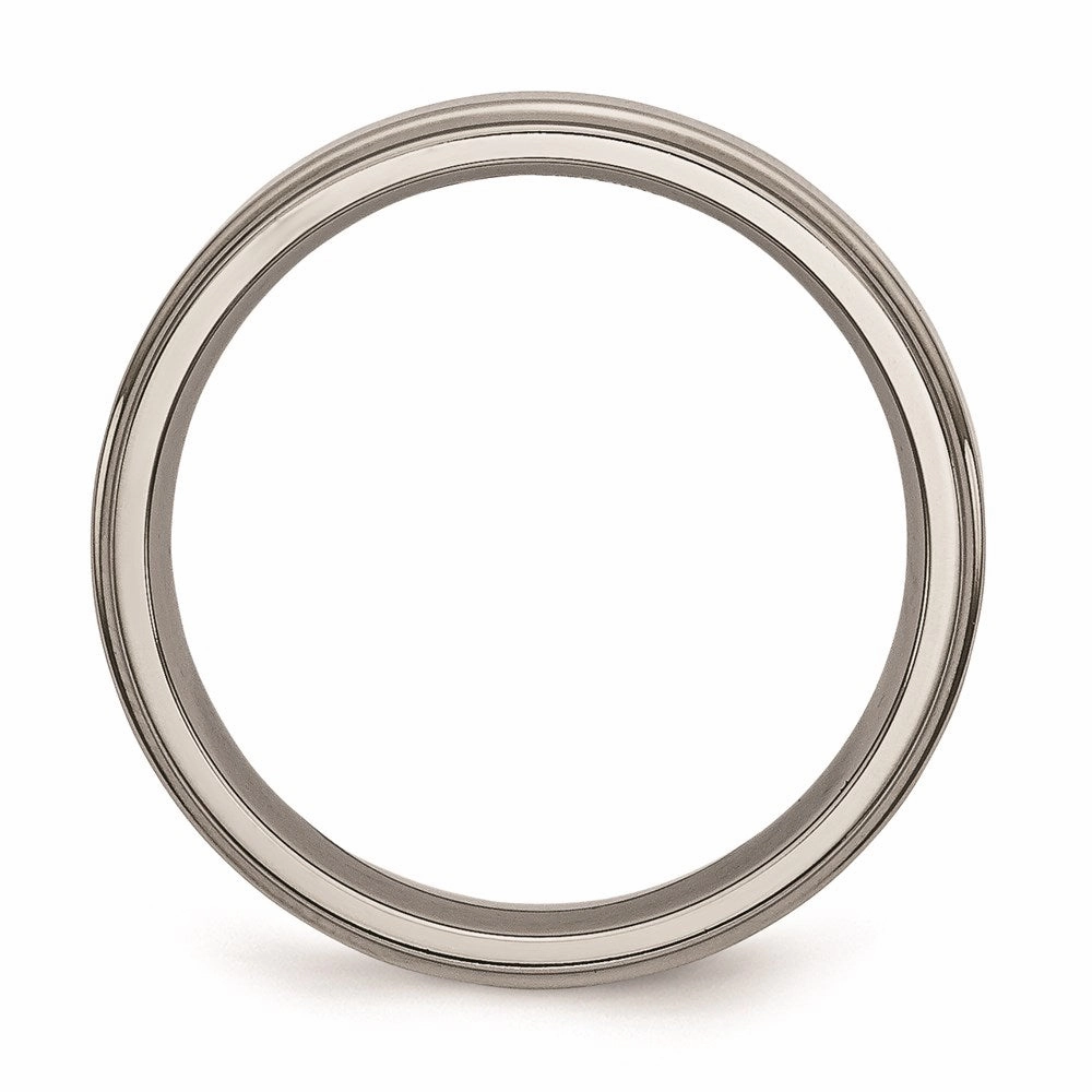 Titanium Ridged Edge 5mm Polished Band | TB5