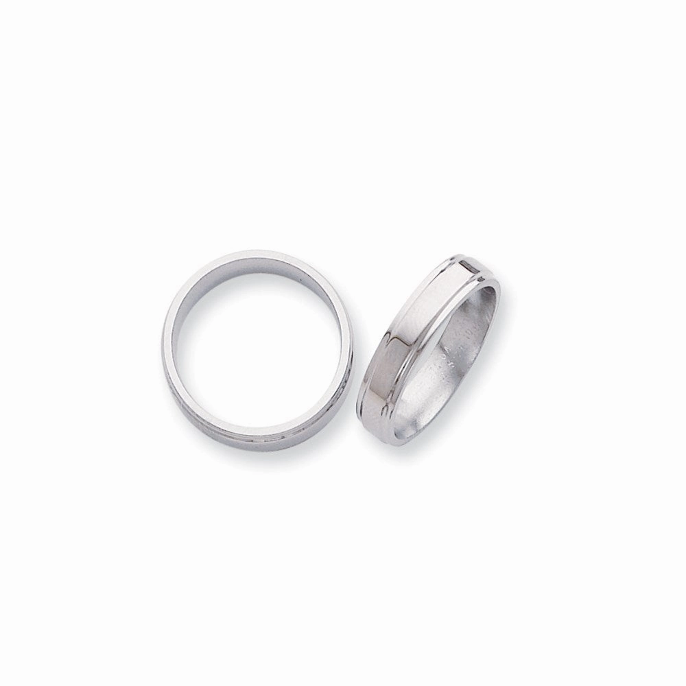 Titanium Ridged Edge 5mm Polished Band | TB5