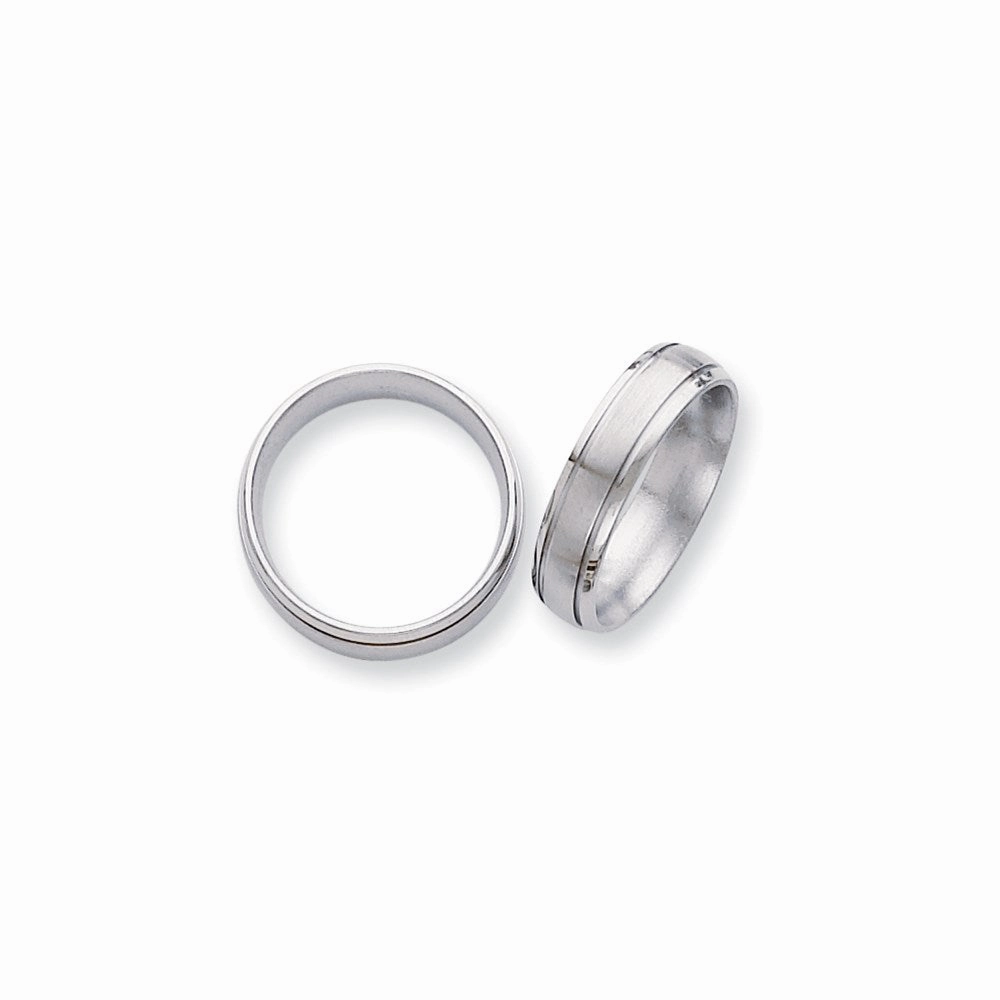 Titanium Ridged Edge 6mm Brushed and Polished Band | TB10