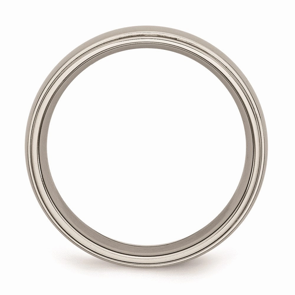 Titanium Ridged Edge 6mm Polished Band | TB23