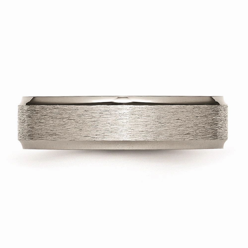 Titanium Ridged Edge 6mm Satin and Polished Band | TB12