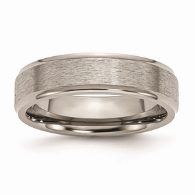 Titanium Ridged Edge 6mm Satin and Polished Band | TB12