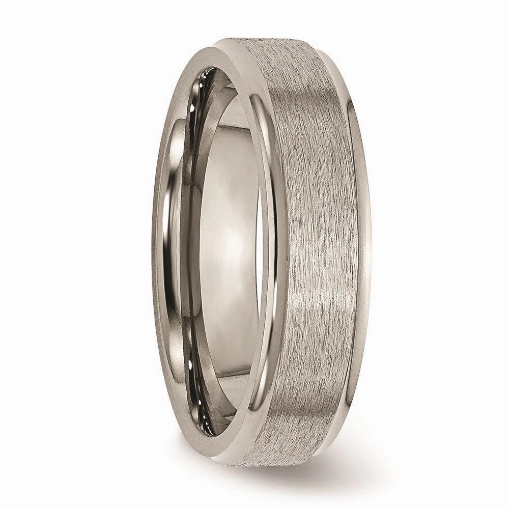 Titanium Ridged Edge 6mm Satin and Polished Band | TB12