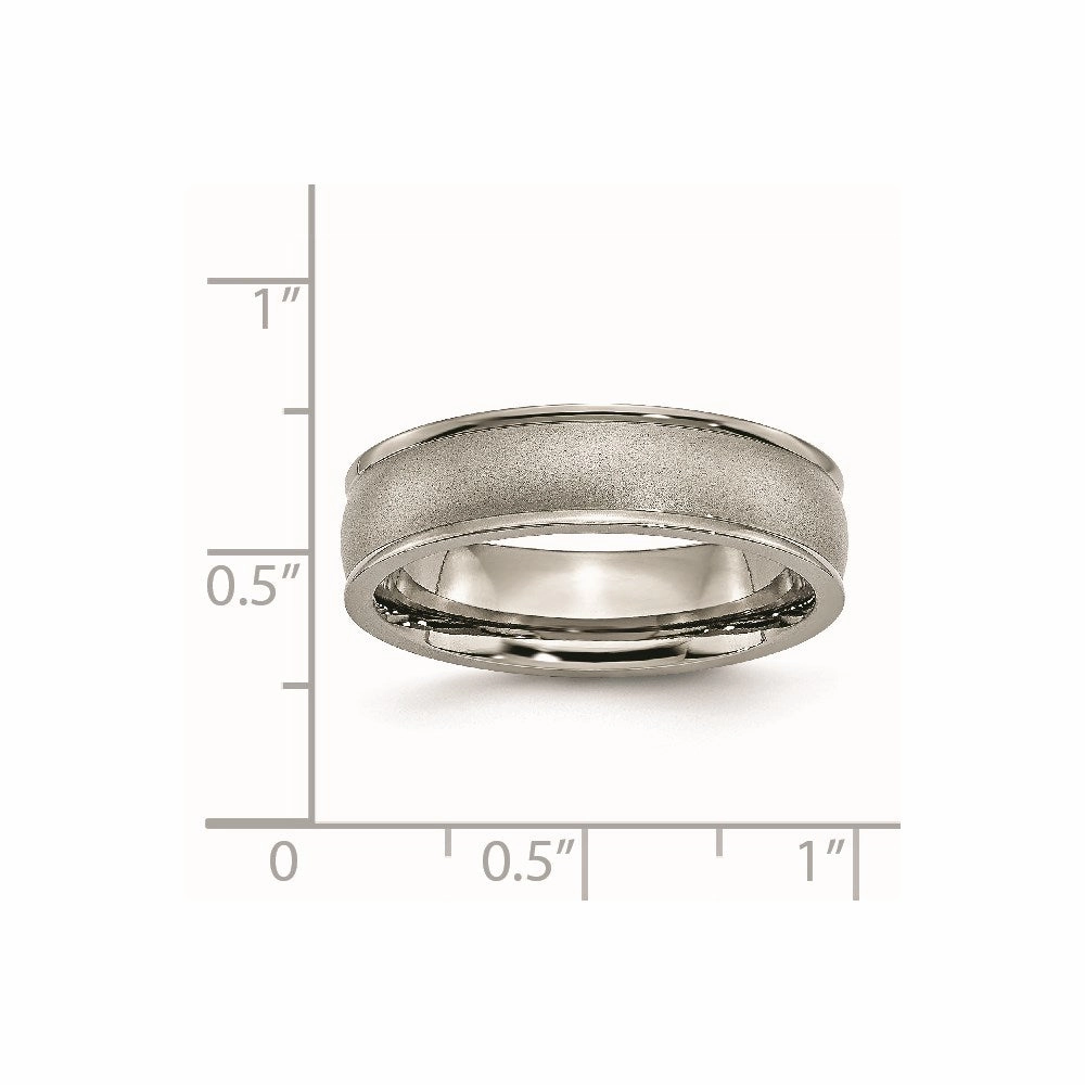 Titanium Ridged Edge 6mm Satin and Polished Band | TB166