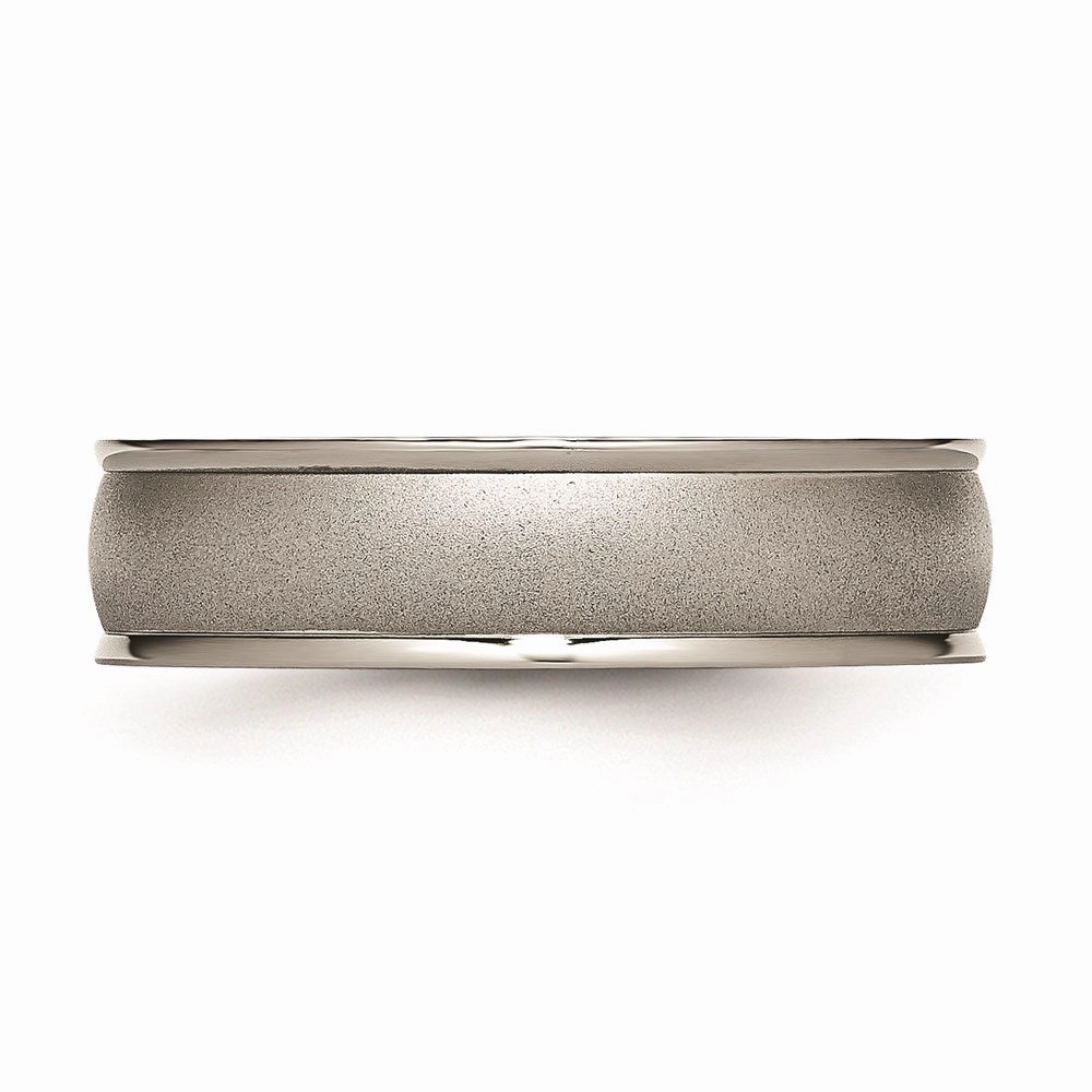 Titanium Ridged Edge 6mm Satin and Polished Band | TB166