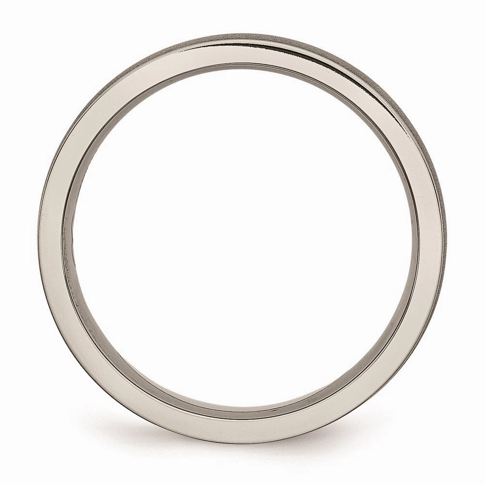 Titanium Ridged Edge 6mm Satin and Polished Band | TB166