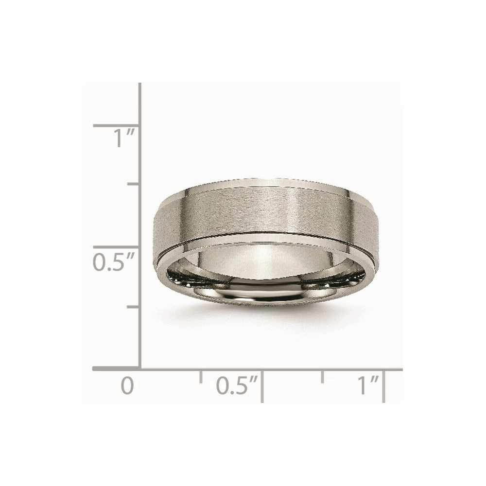 Titanium Ridged Edge 7mm Brushed and Polished Band | TB197