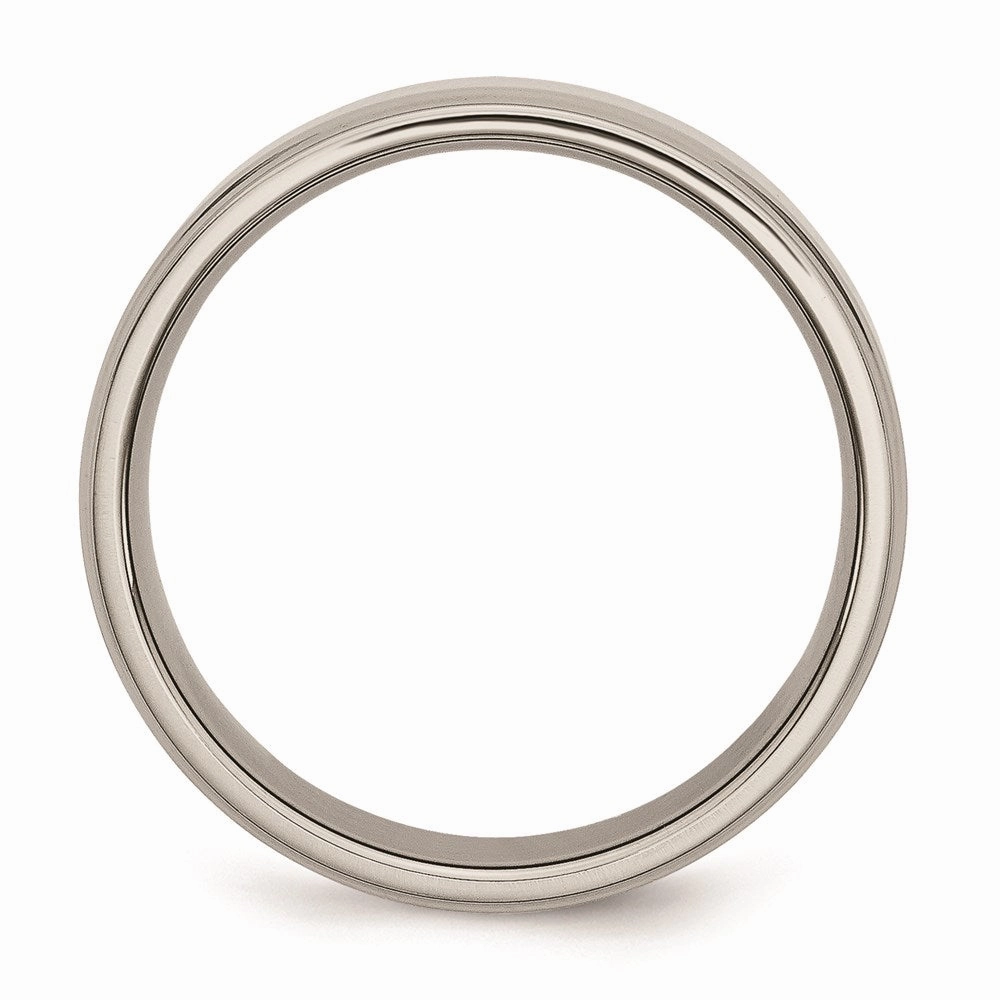 Titanium Ridged Edge 7mm Polished Band | TB35