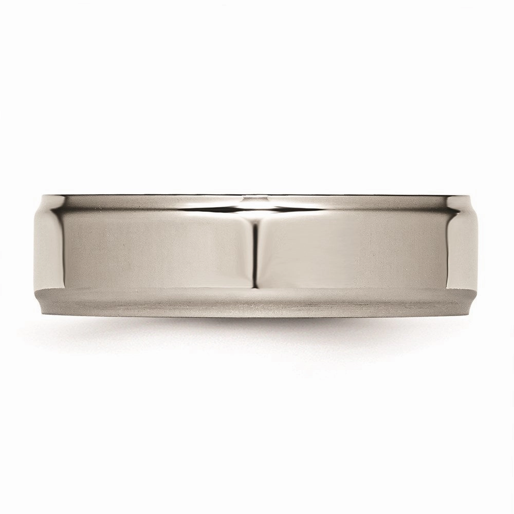 Titanium Ridged Edge 7mm Polished Band | TB35