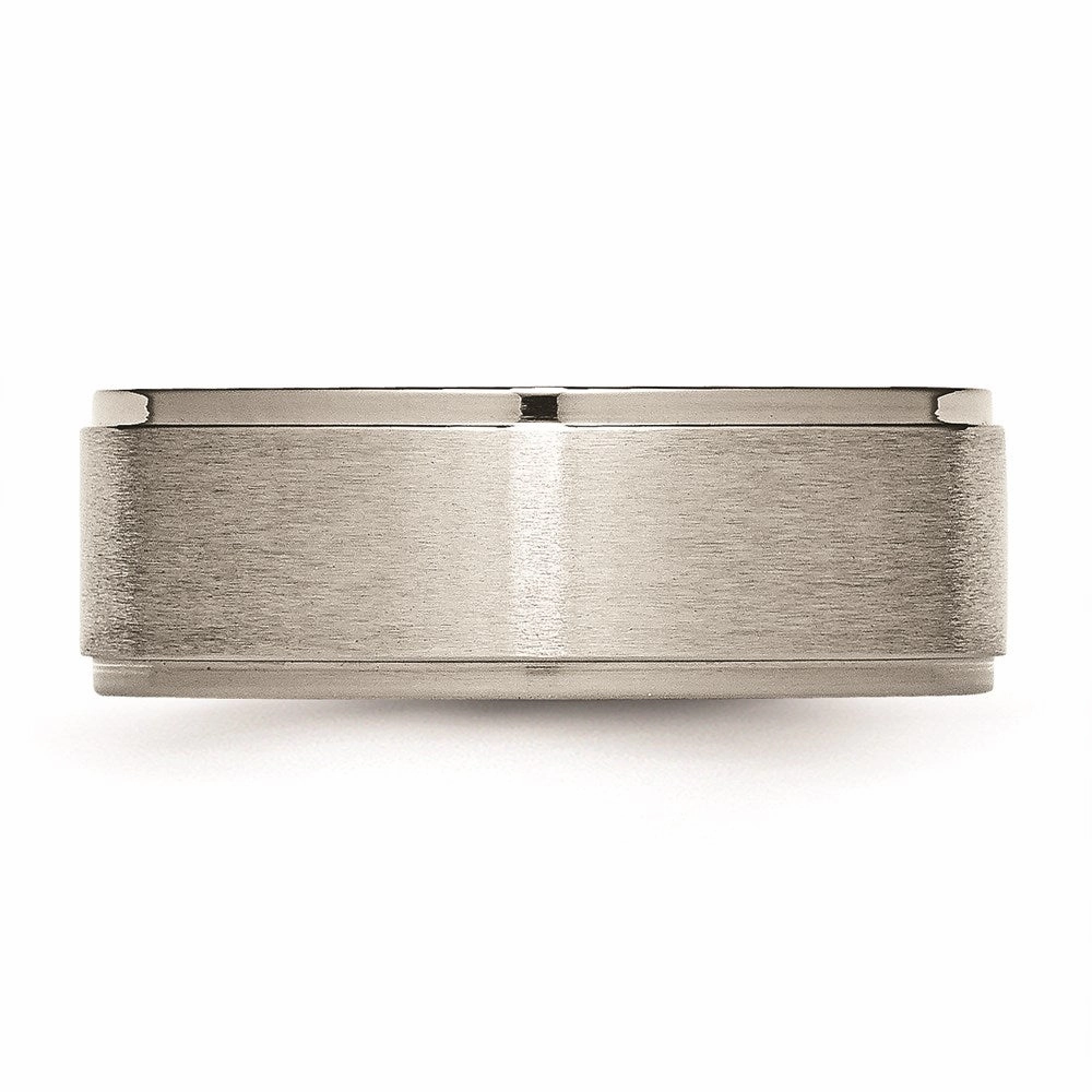 Titanium Ridged Edge 8mm Brushed and Polished Band | TB198