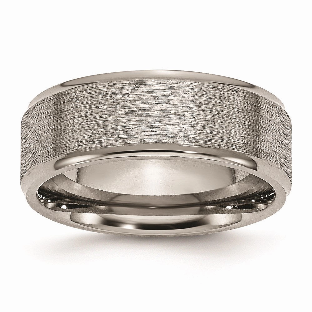 Titanium Ridged Edge 8mm Brushed and Polished Band | TB42