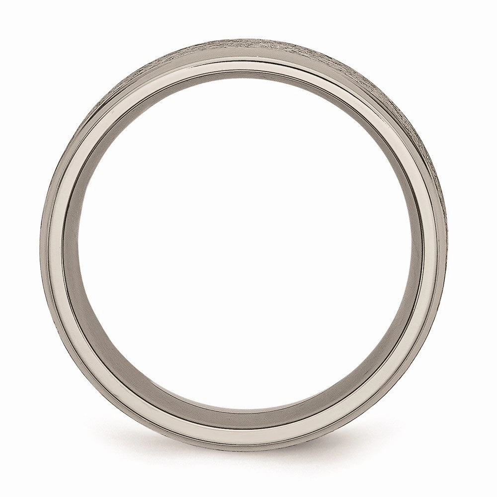 Titanium Ridged Edge 8mm Brushed and Polished Band | TB42