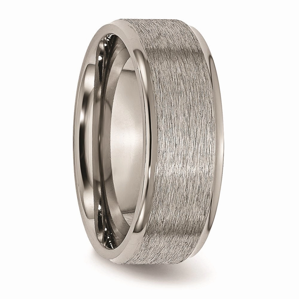 Titanium Ridged Edge 8mm Brushed and Polished Band | TB42