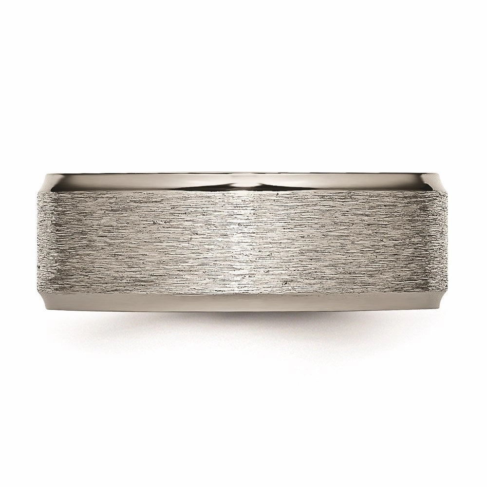 Titanium Ridged Edge 8mm Brushed and Polished Band | TB42