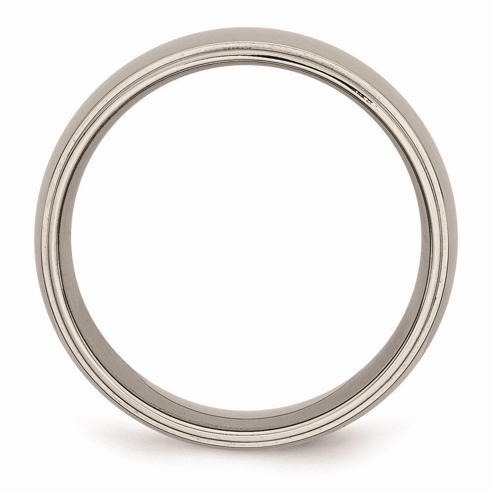 Titanium Ridged Edge 8mm Polished Band | TB24