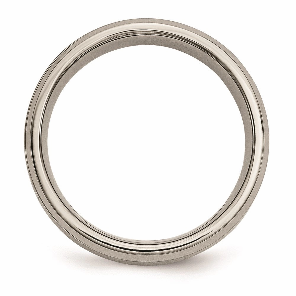 Titanium Satin & Polished with Diamonds 7mm Band | TB262AA