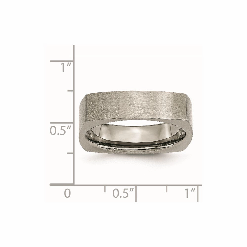 Titanium Square 6mm Satin Band | TB117