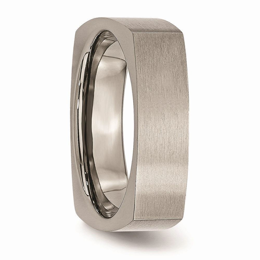 Titanium Square 6mm Satin Band | TB117
