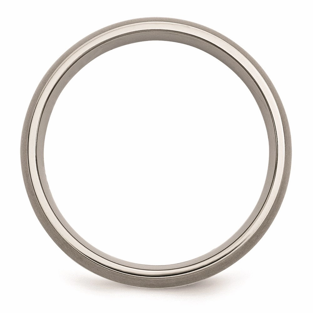 Titanium Sterling Silver Inlay 6mm Brushed Band | TB139