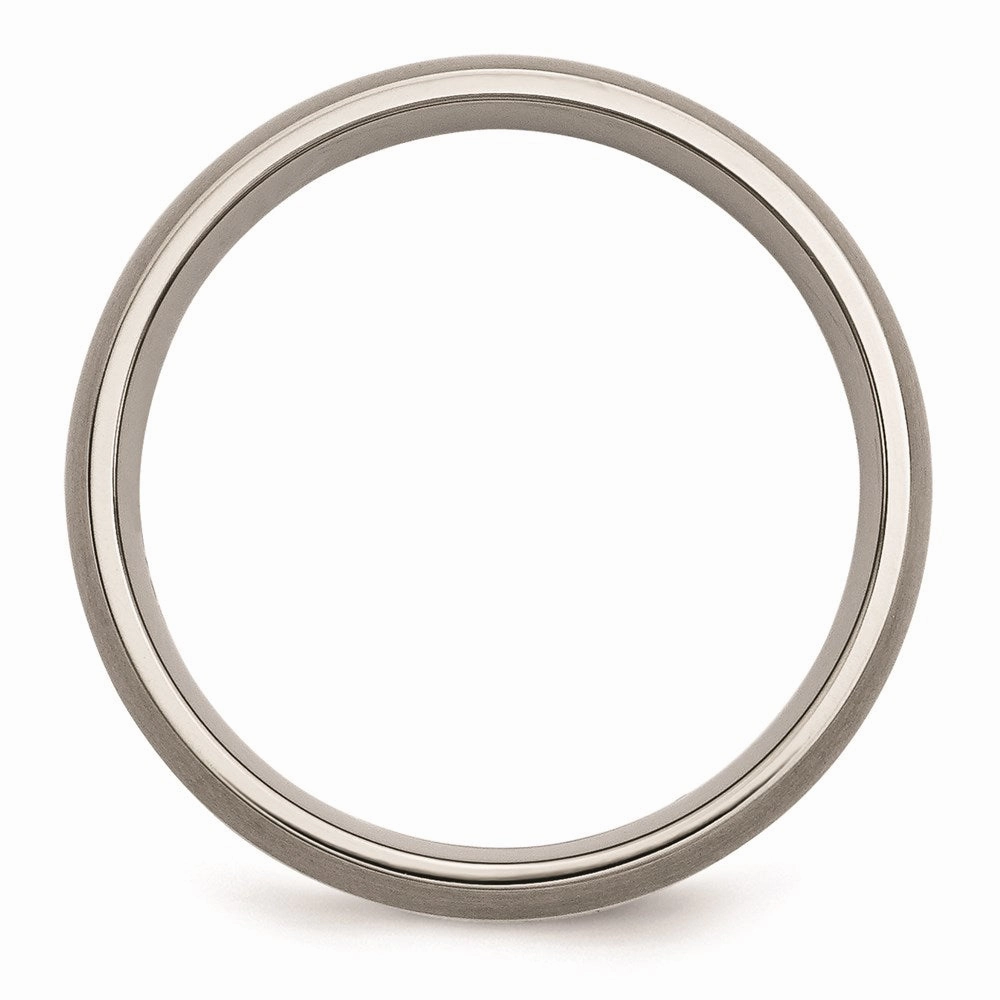 Titanium Sterling Silver Inlay 6mm Brushed Band | TB139