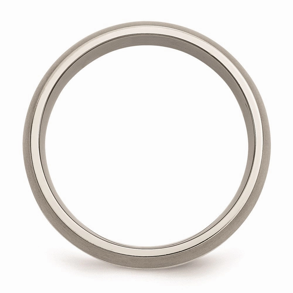 Titanium Sterling Silver Inlay 8mm Brushed Band | TB80
