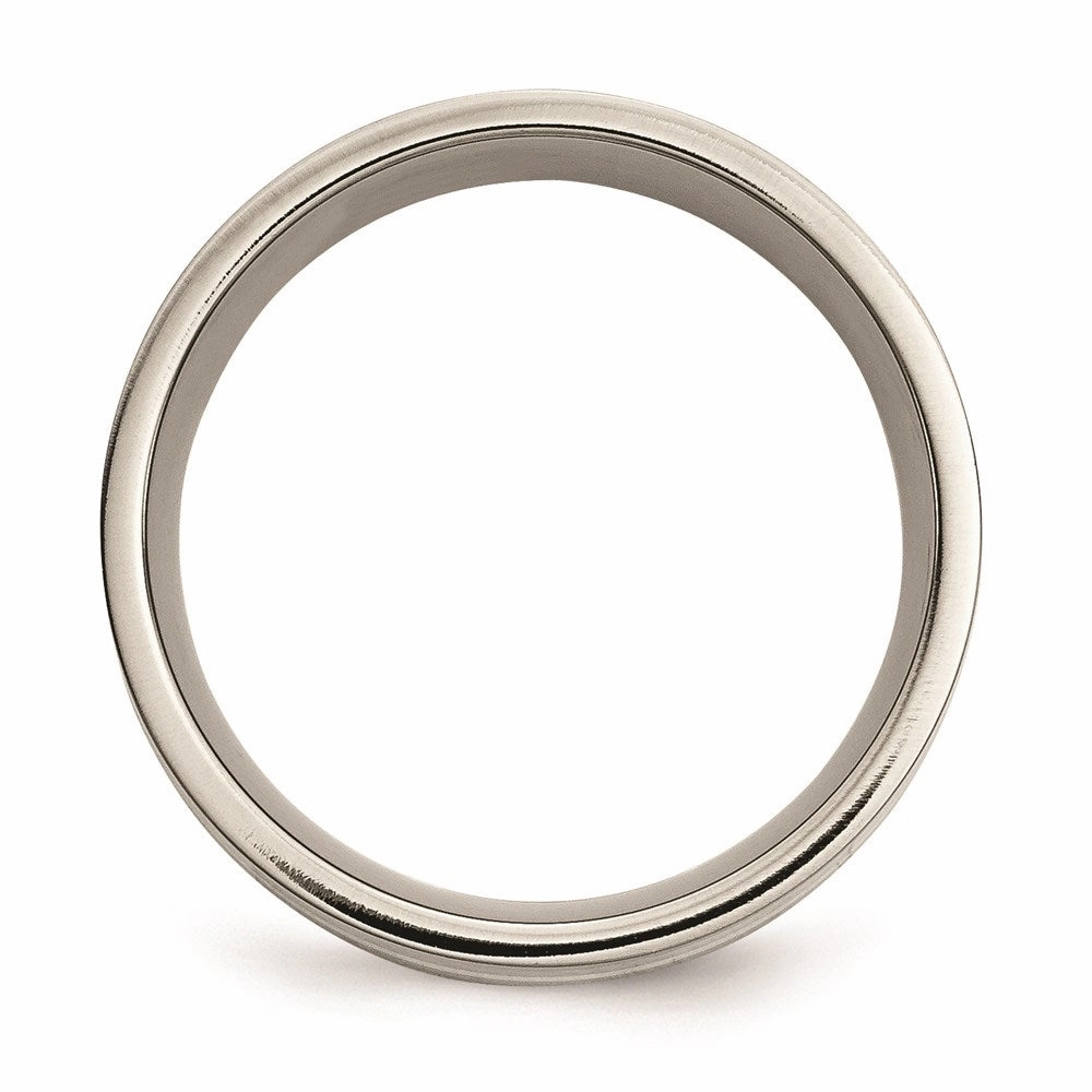 Titanium Sterling Silver Inlay Flat 8mm Polished Band | TB209