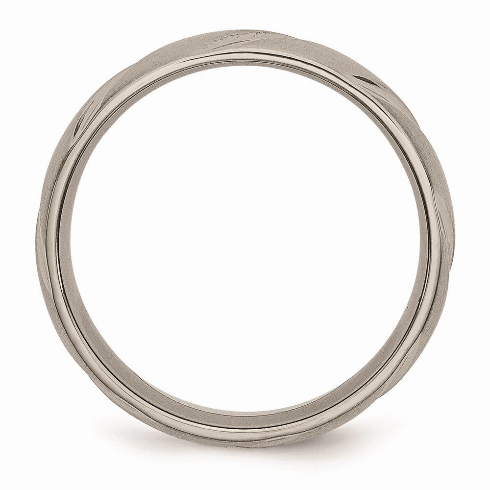 Titanium Swirl Design 6mm Satin Band | TB321