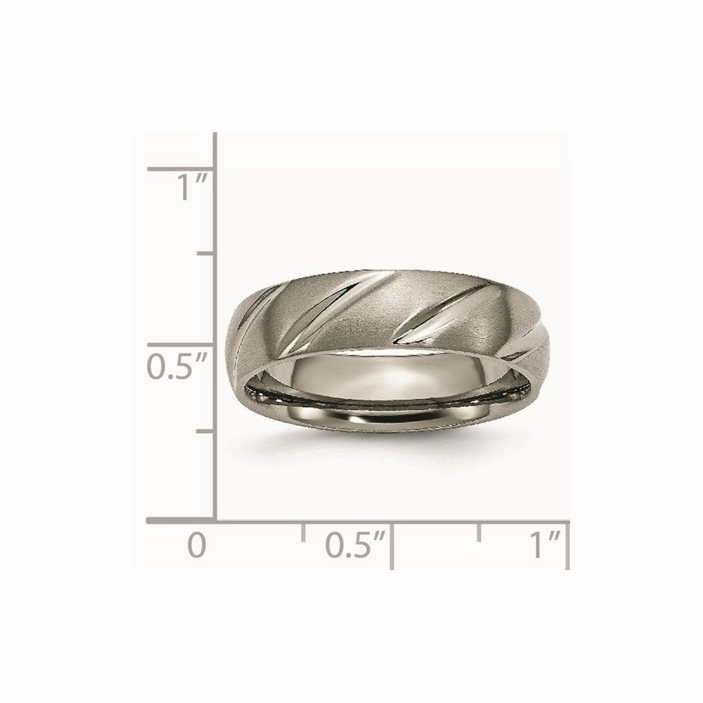 Titanium Swirl Design 6mm Satin Band | TB321