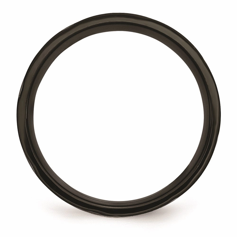 Titanium Swirl Design Black IP-plated 8mm Brushed/Polished Band | TB350