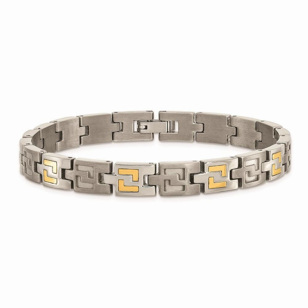 Titanium with 14k Inlay Accent Bracelet
