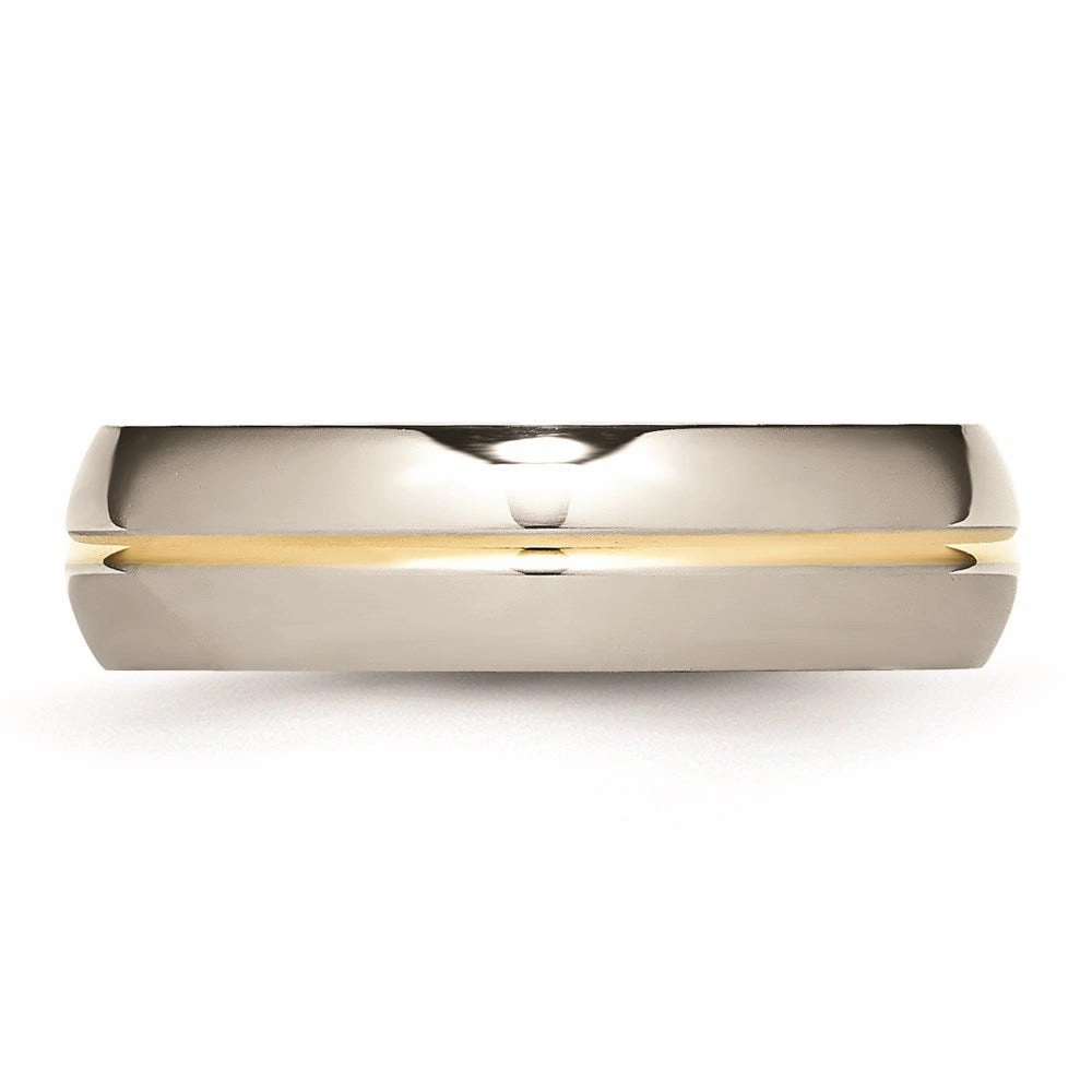 Titanium Yellow IP-plated Grooved 6mm Polished Band | TB195